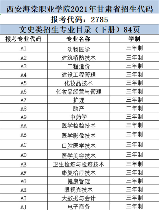 甘肃考生,欢迎报考西安海棠职业学院,报考代码:2785