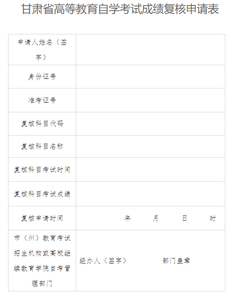 甘肃省2024年4月高等教育自学考试成绩查询的公告