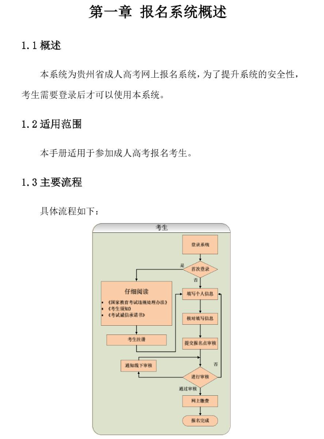 贵州省2024年成人高校考试招生网上报名操作手册