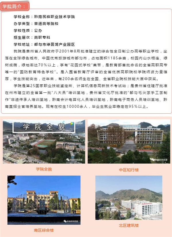 黔南民族职业技术学院2019年分类招生开始啦快来报名吧