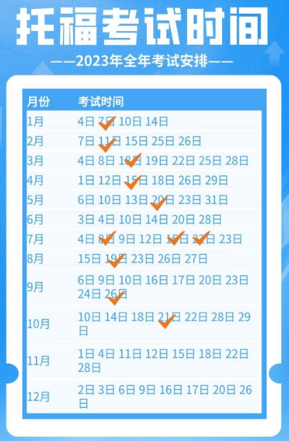 福建2023年托福考试时间