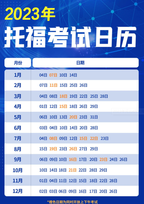 2023年四川6月托福考试时间