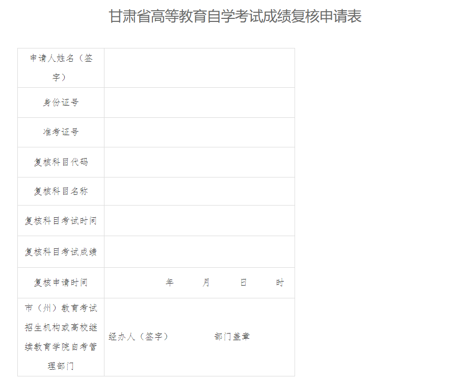 甘肃省2024年10月高等教育自学考试成绩查询公告