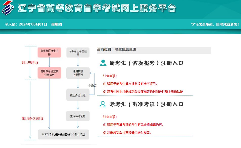 2024年下半年辽宁铁岭市自考报名时间：9月1日至9月10日